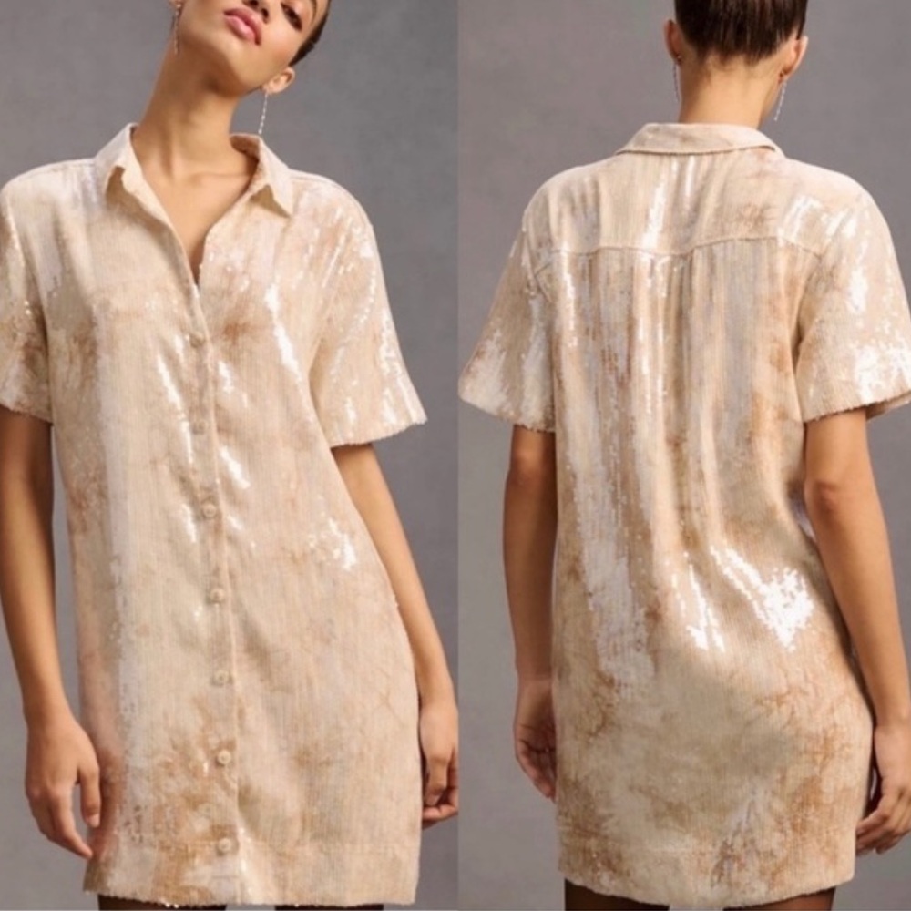 Anthropologie sequin shirt dress by pilcro